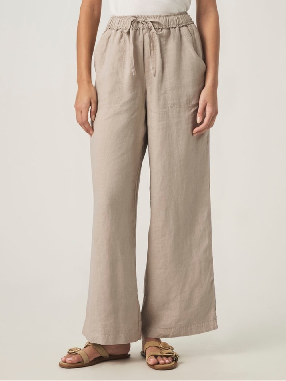 NWT Splendid Stella Linen Full Length Pants, Size XL